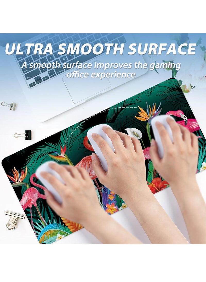 Generic - Large Gaming Mouse Pad, Flamingos , Extended Desk Mat, Large Desk Pad for Computer Keyboard, Mouse Pad with Stitched Edges, (70cm x 30cm x 2mm) Waterproof Desk Pad for Office and Home - Image 1