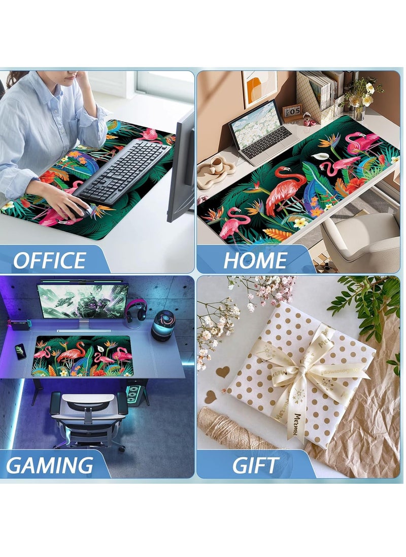 Generic - Large Gaming Mouse Pad, Flamingos , Extended Desk Mat, Large Desk Pad for Computer Keyboard, Mouse Pad with Stitched Edges, (70cm x 30cm x 2mm) Waterproof Desk Pad for Office and Home - Image 1