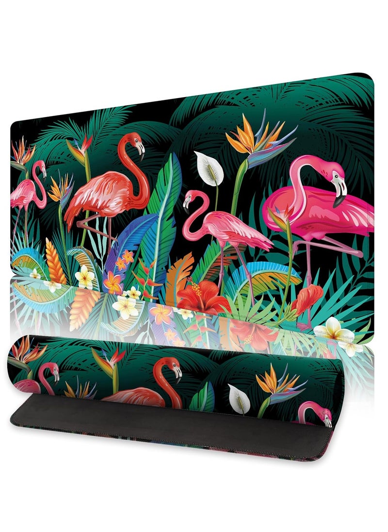 Generic - Large Gaming Mouse Pad, Flamingos , Extended Desk Mat, Large Desk Pad for Computer Keyboard, Mouse Pad with Stitched Edges, (70cm x 30cm x 2mm) Waterproof Desk Pad for Office and Home - Image 1