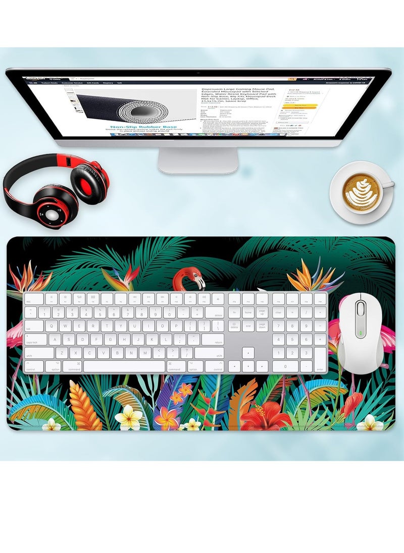 Generic - Large Gaming Mouse Pad, Flamingos , Extended Desk Mat, Large Desk Pad for Computer Keyboard, Mouse Pad with Stitched Edges, (70cm x 30cm x 2mm) Waterproof Desk Pad for Office and Home - Image 1