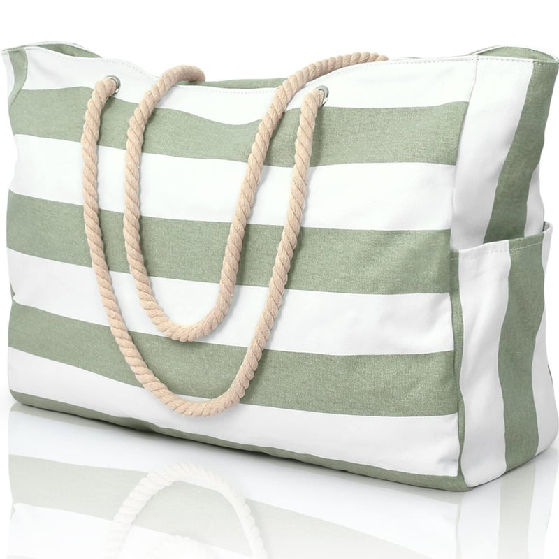 Becokan Beach Bags for Women Large Waterproof Beach Tote Bag Zipper Beach Bags Waterproof Sandproof Swim Pool Bag Large Tote - Image 1