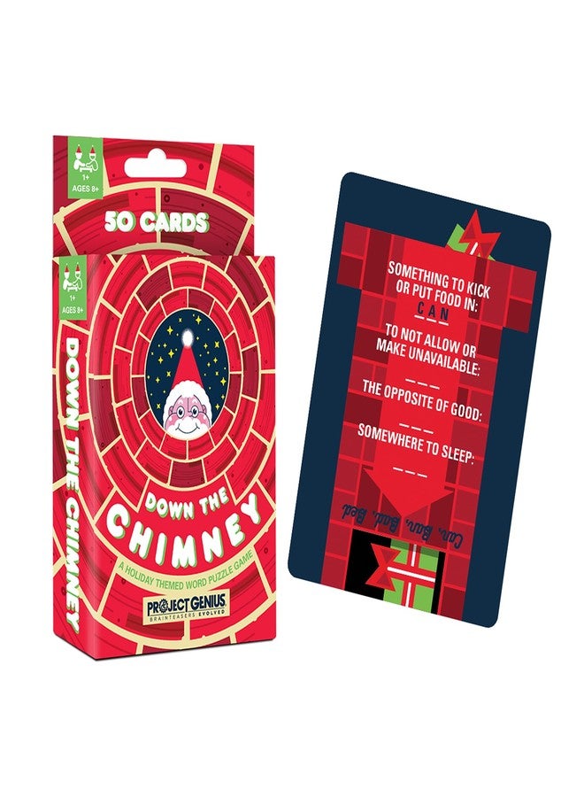 Project Genius Holly Jolly: Down The Chimney - A Holiday Themed Word Puzzle Game, 50 Word Ladder Challenges, Fun & Festive Christmas Stocking Stuffer, Project Genius - Image 2