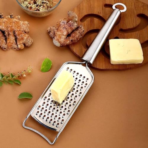Stewit® Carrot Greater, Stainless Steel Vegetable Slicer, Carrot Grater, Cheese Grater, Ginger Grater, Coconut Grater Chocolate Grater, Garlic Grater Slicer Cutter for Kitchen (Silver) - Image 2