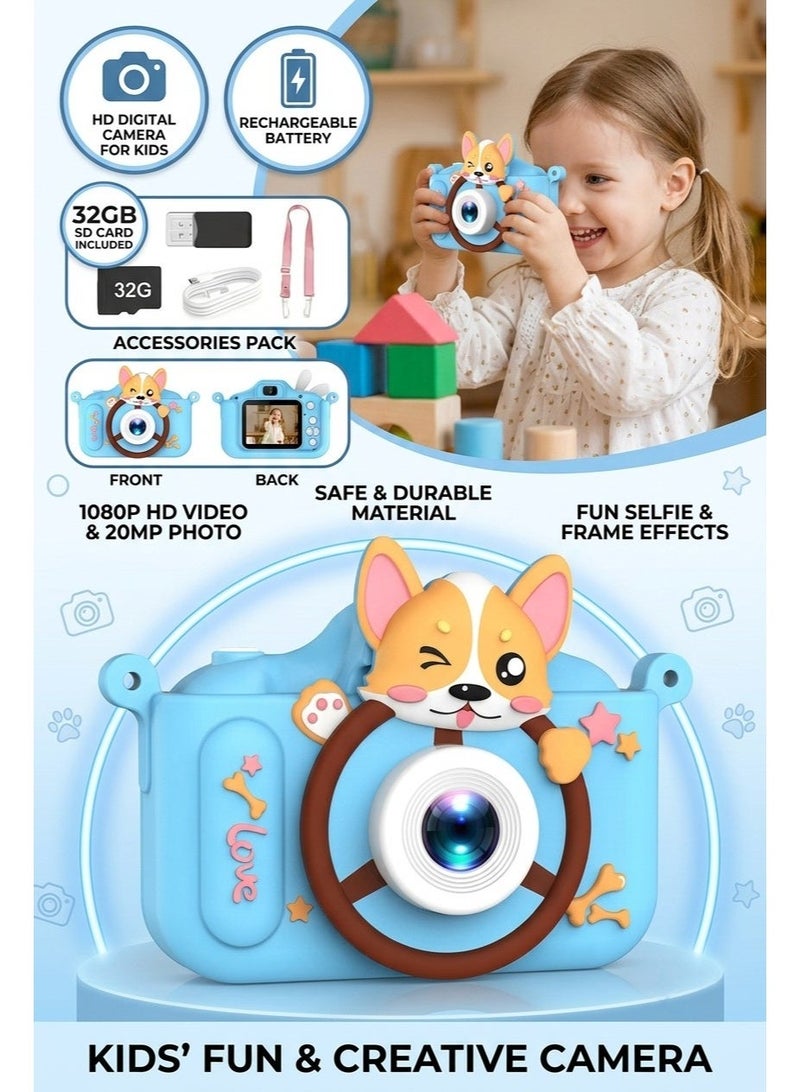 Kids Camera Gifts for 3-12 Year Old Boys Girls, Mini Rechargeable Child Digital Camera Shockproof Video Camcorder Gifts for, 8MP HD Video 2 Inch Screen for Outdoor Play (32GB TF card and Card Readers), Pink - Image 1
