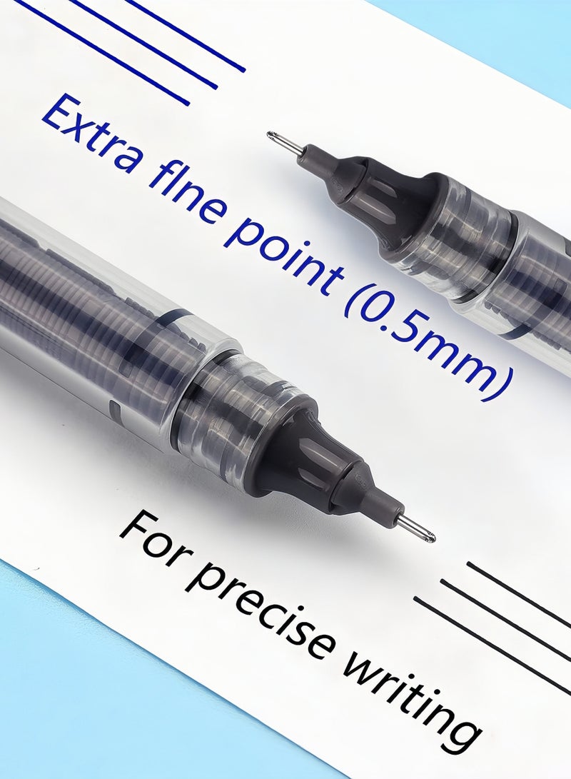 Lesha 12 Pcs Gel Ink Pen Liquid Ink Rollerball Pens Quick Drying 0.5mm Ultra Fine Point Ballpoint Maker Pen Premium for Office School Stationery Supply(Black)  - Image 5