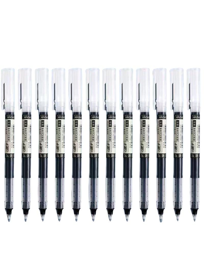 Lesha 12 Pcs Gel Ink Pen Liquid Ink Rollerball Pens Quick Drying 0.5mm Ultra Fine Point Ballpoint Maker Pen Premium for Office School Stationery Supply(Black)  - Image 1