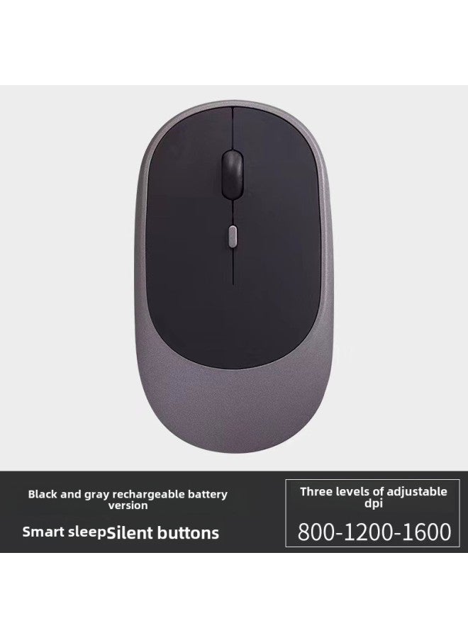 Wireless Silent Mouse For Apple Macbook Notebook Ultra-thin Portable Rechargeable Mouse-Color:Dual Mode Gray - Image 3
