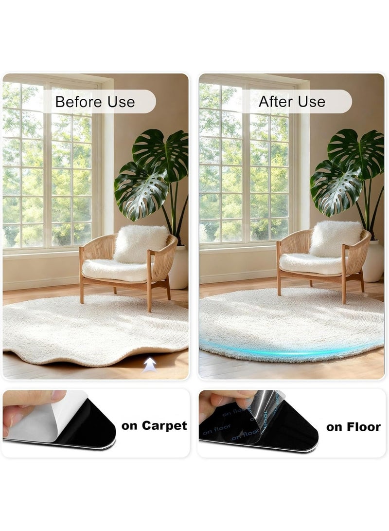12PCS Rug Gripper Tape for Hardwood Floors – Strong Triangle Carpet Corner & Edge Holders, No-Drill Rug Stickers to Prevent Sliding, Curling & Movement, Ultra-Thin Hidden Reusable Rug Tape for Wood, Tile, Marble & Concrete Floors, Customizable Size - Image 4