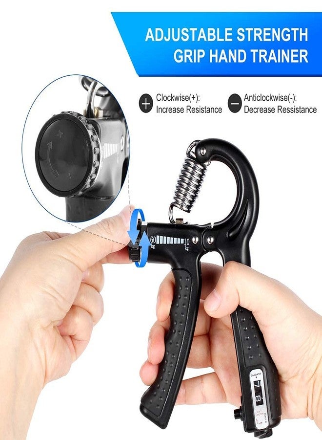 Egoodz Adjustable Resistance Hand Power Gripper Strengthener Gymnastics Counter Body Forearm Wrist Finger Physiotherapy Fitness Exercise,home Gym Workout Men & Women 10 to 60 Kg (Black) - Image 4