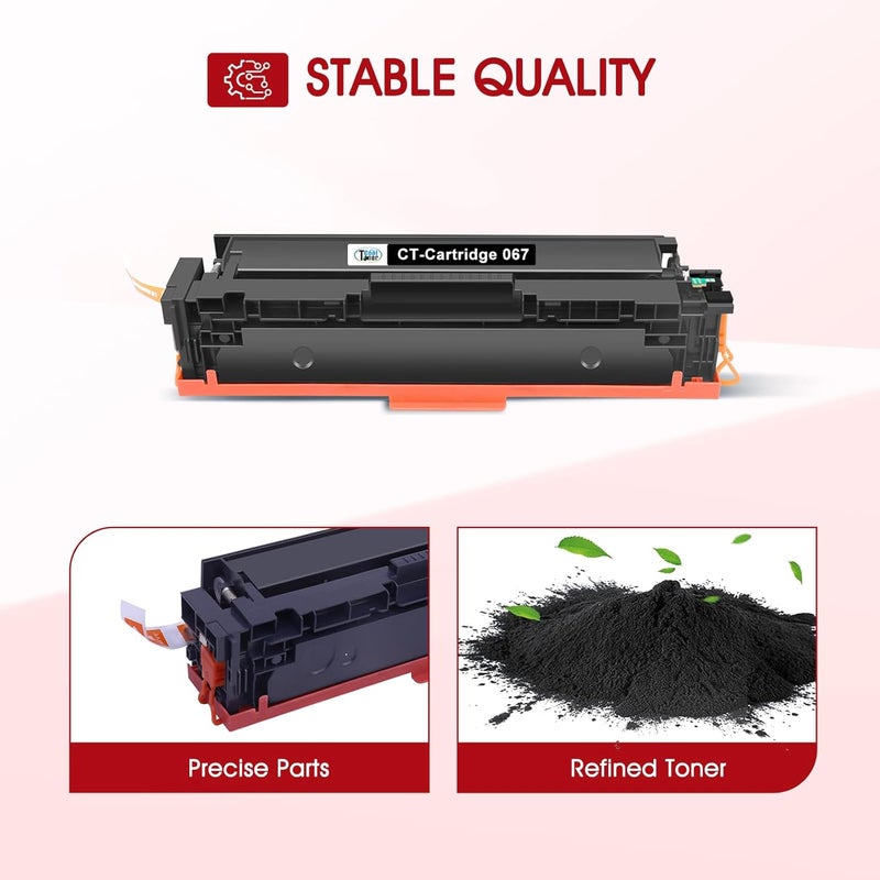 كول تونر مجموعة خرطوشة حبر 067 067H MF654Cdw MF656Cdw بديلة متوافقة مع Canon Color ImageCLASS MF654Cdw MF653Cdw LBP632Cdw LBP633Cdw عبوة 4 عالية الإنتاجية (أسود سماوي أصفر أرجواني) - Image 4