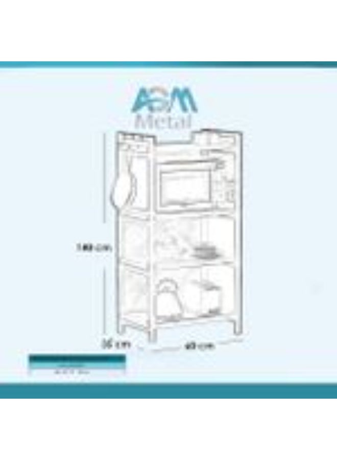 ايه جي ام ميتال AGMمنظم مطبخ وحامل ميكروويف صلب ومتين | تصميم عصري موفر للمساحة لتنظيم أجهزة وأدوات المطبخ - Image 2