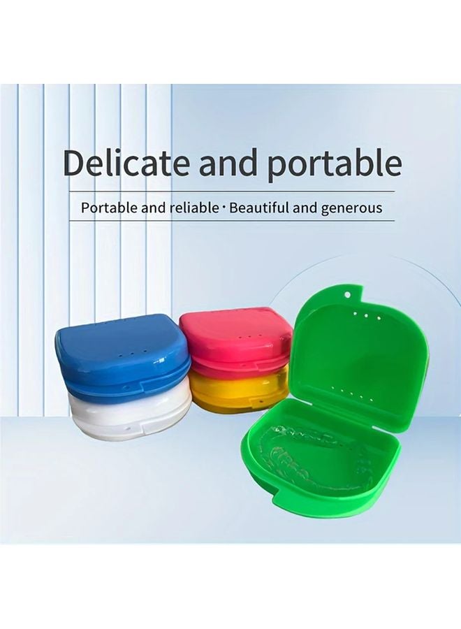 Pink Portable Retainer Case Compact Denture Storage Box With Ventilated Hinged Lid - Image 4