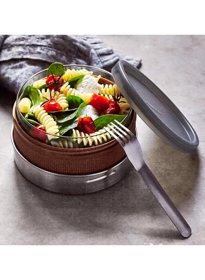 Black and Blum Lunch Bowl GlaStainless SteelSlate Slate/Silver 14x8cm