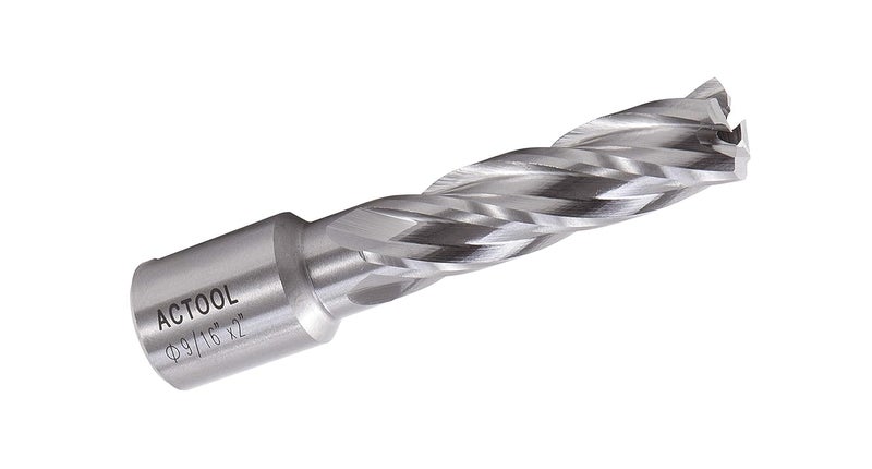 ACTOOL 9/16" Diameter × 2" Depth of Cut HSS ANNULAR Cutter with 3/4'' Weldon Shank - Image 1