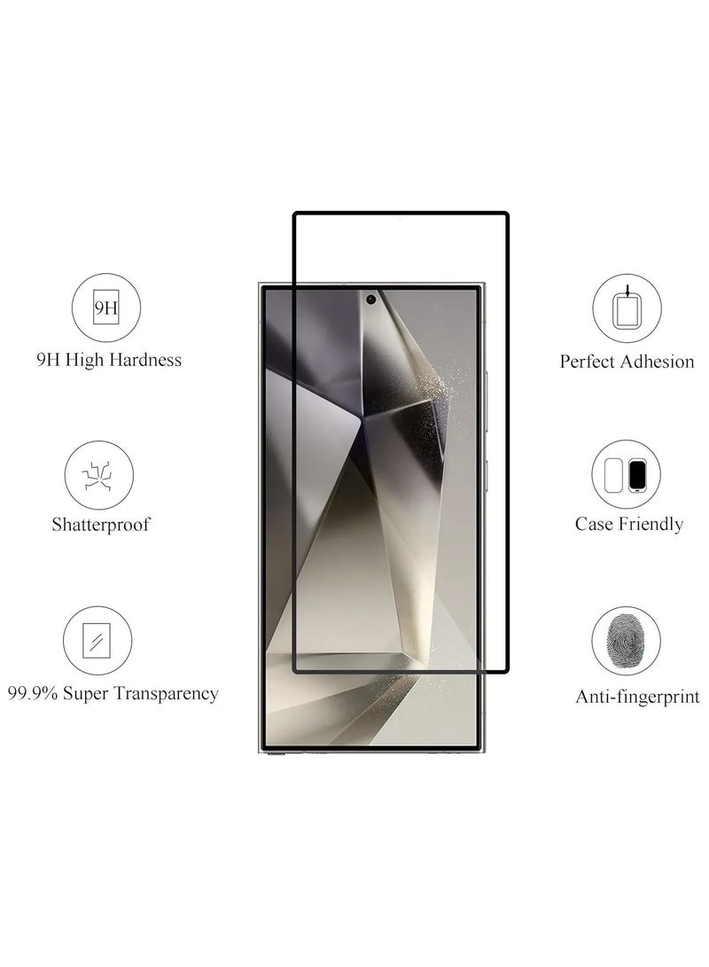 URBBKING Glass Screen Protector for Galaxy S25 Ultra: 2Pack + 2Pack Camera Lens Tempered Glass Fingerprint Unlock 0.25mm Ultra Clear Anti-Scratch Case Friendly - Image 3