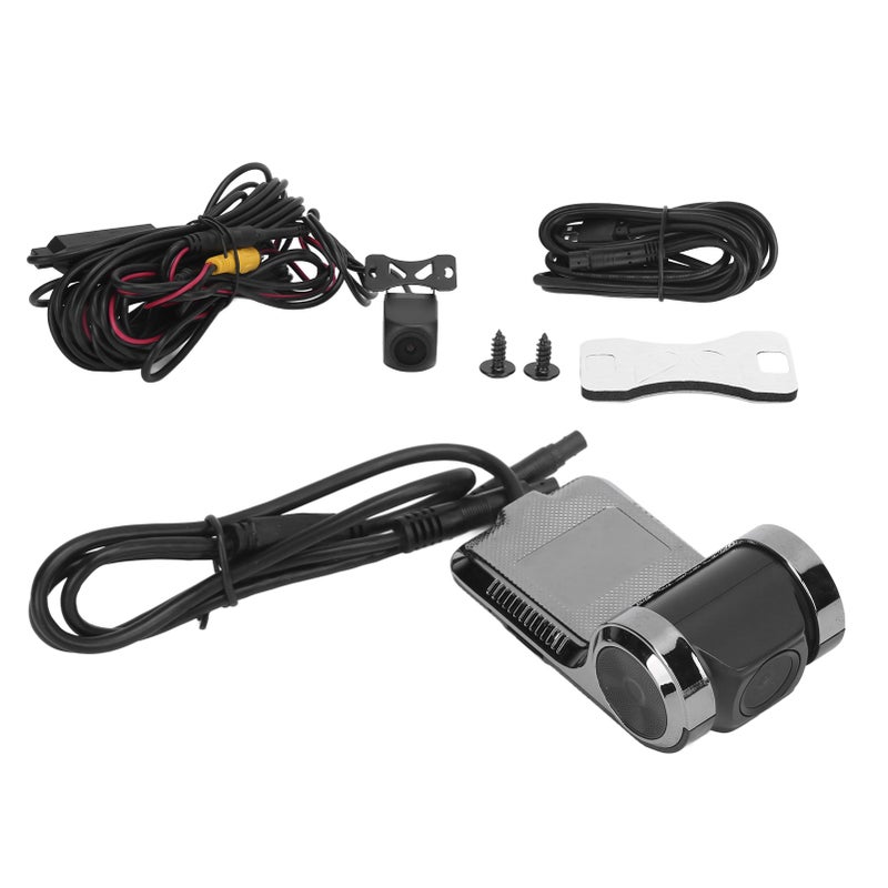 كاميرا قيادة USB للسيارة بسجل قيادة ديجيتال عالية الوضوح مع نظام مساعد لقيادة مراقبة الاخطاء (ADAS) مع عدستين أمامية وخلفية وكشف الحركة، متوافقة عالميًا مع نظام التنقل الأندرويد - Image 2