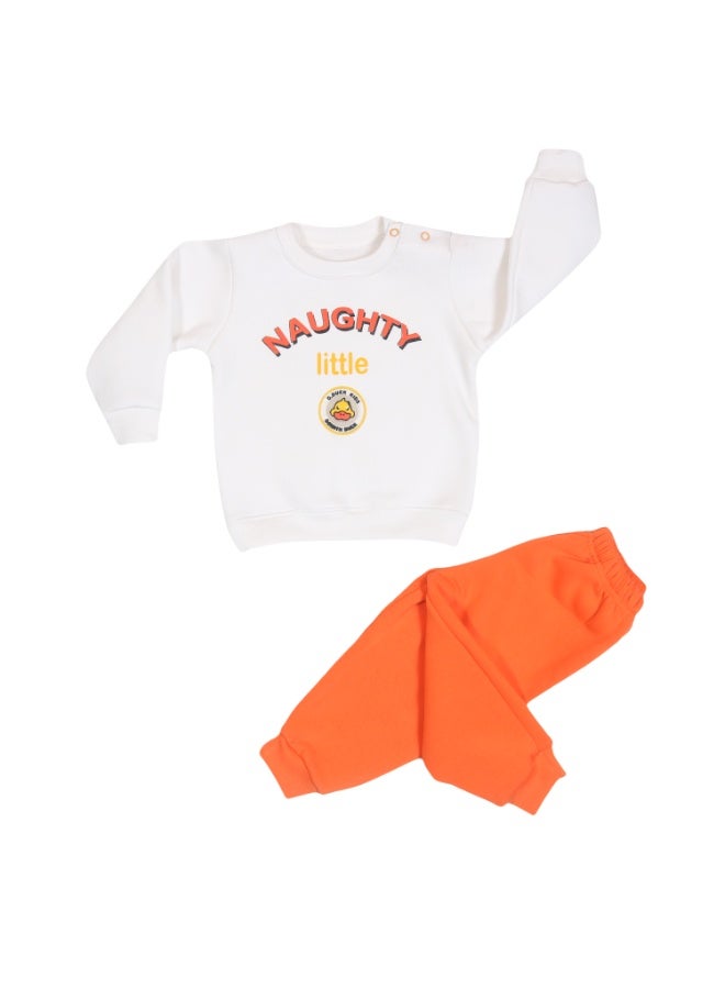 Baby Boy Inner Fleece Duck Print Winter Pajama Set