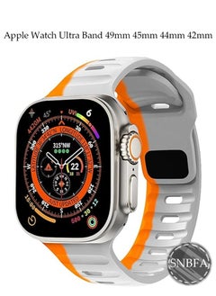 SNBFA Soft Silicone Waterproof Strap Compatible with Apple Watch Ultra Band 49mm 45mm 44mm 42mm ,Men Women Sport Bands for iWatch Series 9 8 7 Ultra  - Image 1