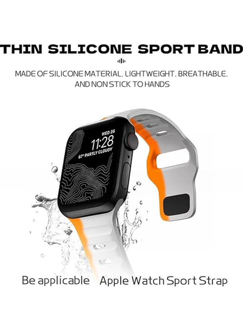 SNBFA Soft Silicone Waterproof Strap Compatible with Apple Watch Ultra Band 49mm 45mm 44mm 42mm ,Men Women Sport Bands for iWatch Series 9 8 7 Ultra - Image 3