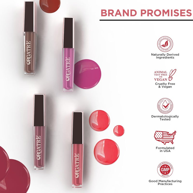 Orgatre Orgatre Moodbliss Lip Gloss  Instant Shine  Glossy Finish  Hydrating Lip Gloss for Girls  Women  Perfect for Everyday  Party Look  25ml Muted Violet 25 ML - Image 3