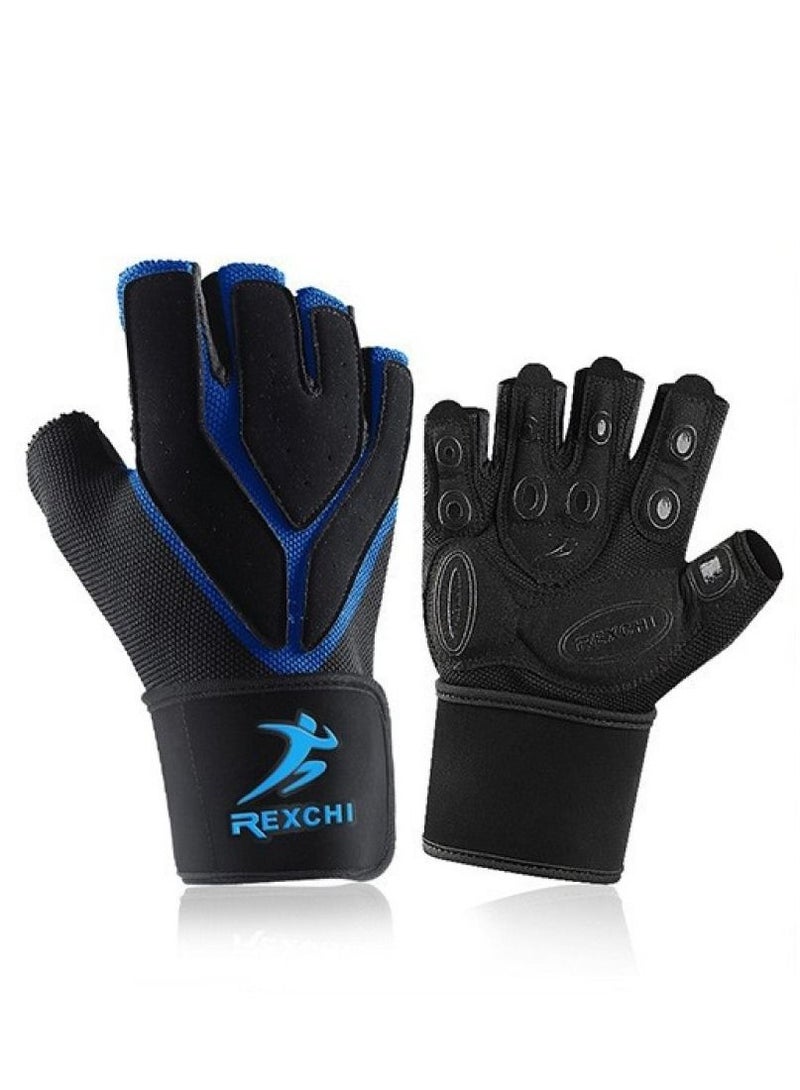 REXCHI Men's And Women's Half Finger Exercise  Cycling Anti-skid Breathable Gloves