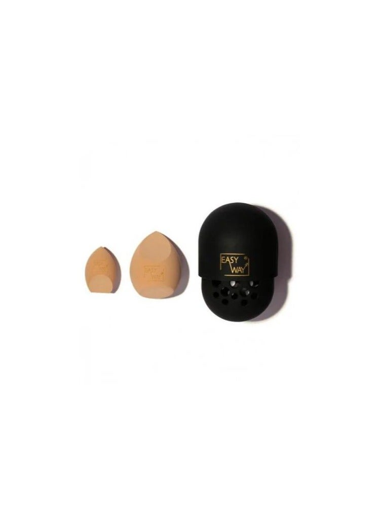 EASY WAY Set + Foundation Blending Sponge with Storage Bag