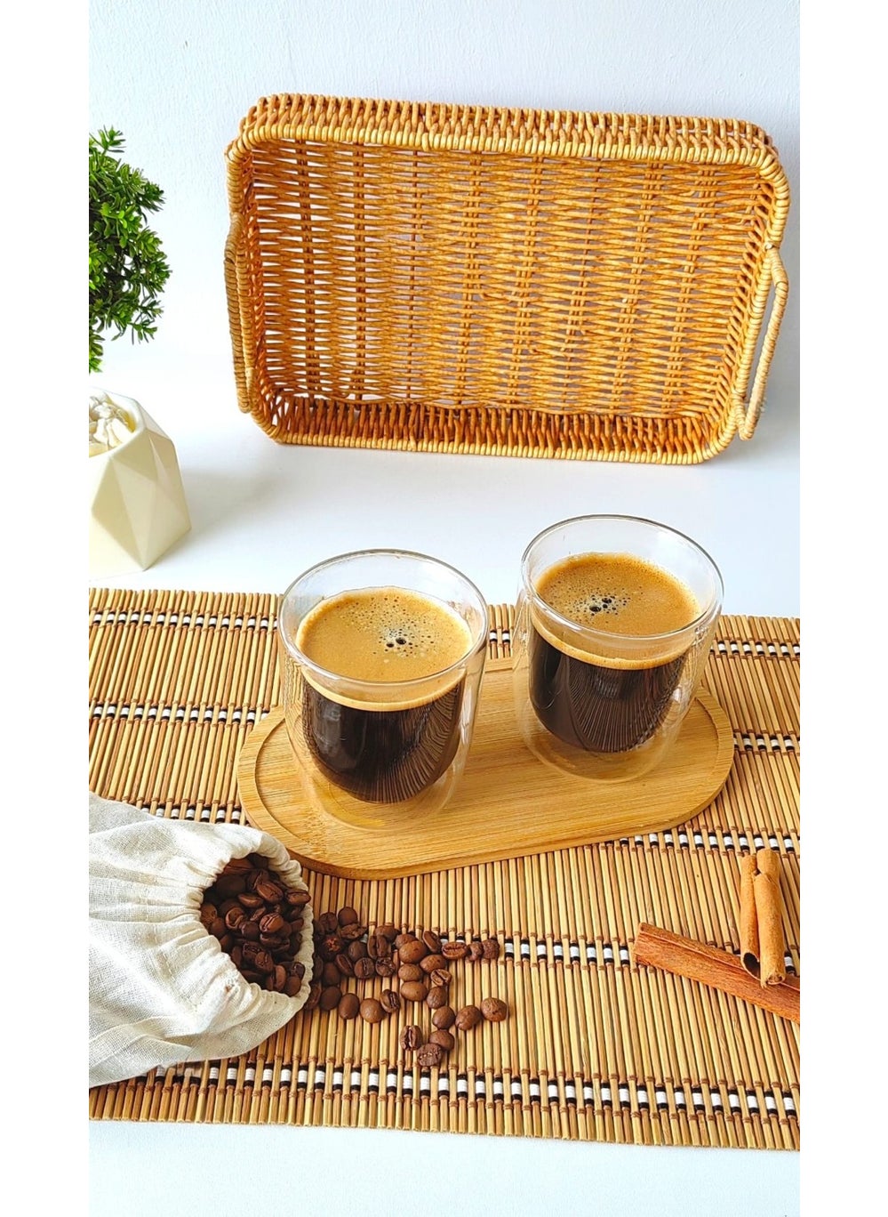 Senza - 2 Pieces Double Walled Glass Americano Glass - Image 1