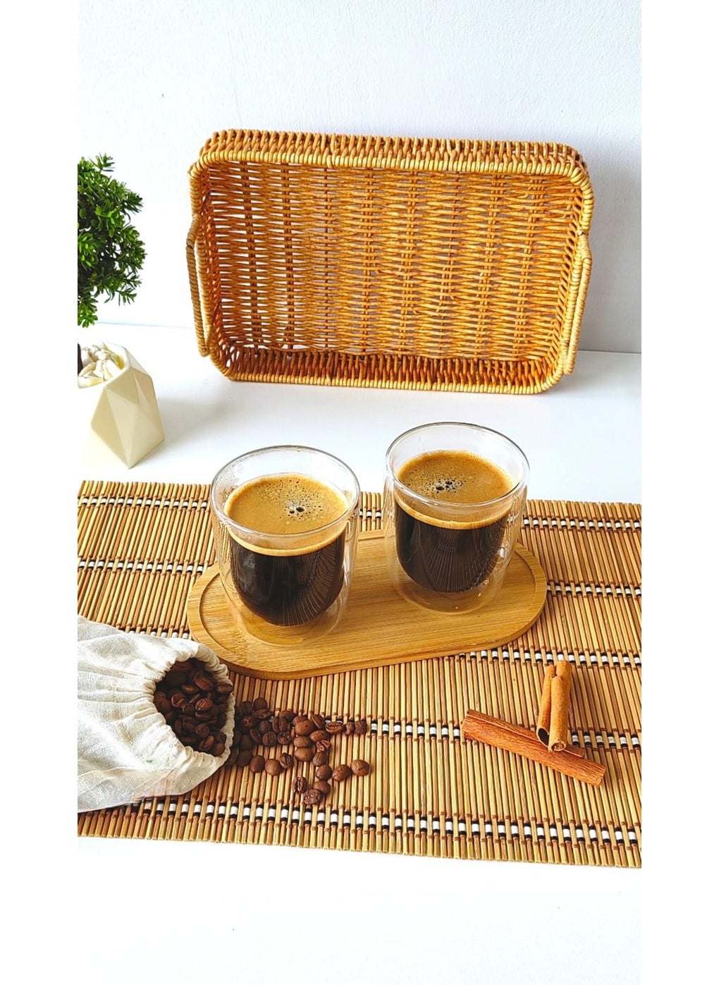 Senza - 2 Pieces Double Walled Glass Americano Glass - Image 1