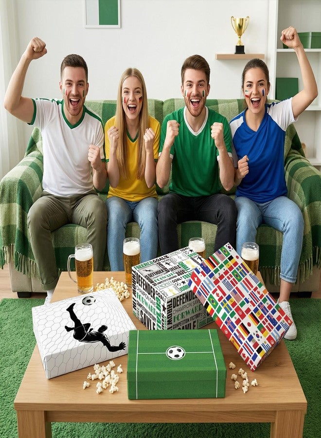 ورق تغليف هدايا كرة القدم من ليوبيلون، 12 ورقة، مزين بأعلام دولية وتصميم ملعب، مناسب لأعياد ميلاد الأطفال والمراهقين والبالغين، ديكور حفلات 2026، 19.7 × 27.6 بوصة - Image 4