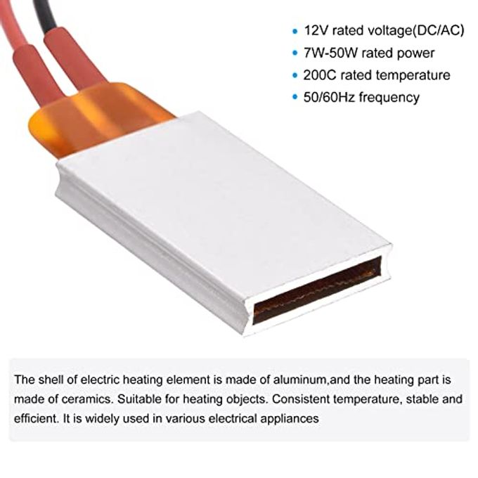 MECCANIXITY PTC Heating Element 12V 7W-50W 200C Consistent Temperature Ceramic Thermostatic for Heating 2pcs - Image 3