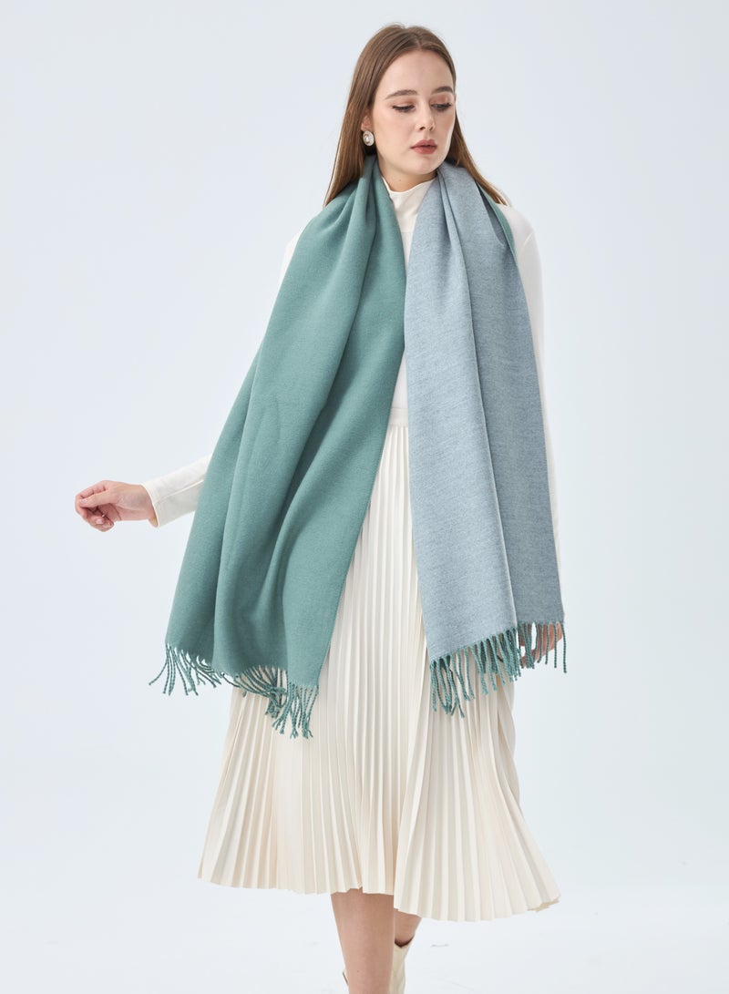 Sky cashmere Wool Scarf Pashmina Shawl Wrap For Women Long Large Warm Thick Reversible Scarves - Image 2