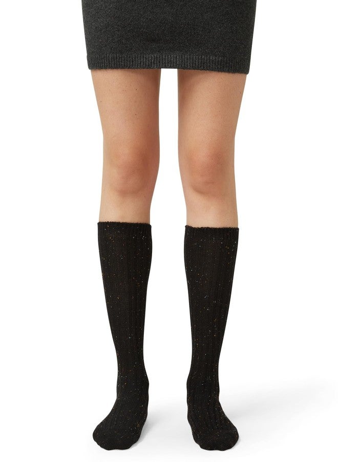 HUE جوارب نسائية من التويد المضلع من HUE، عبوة من 3 أزواج، أسود، مقاس واحد - Image 3