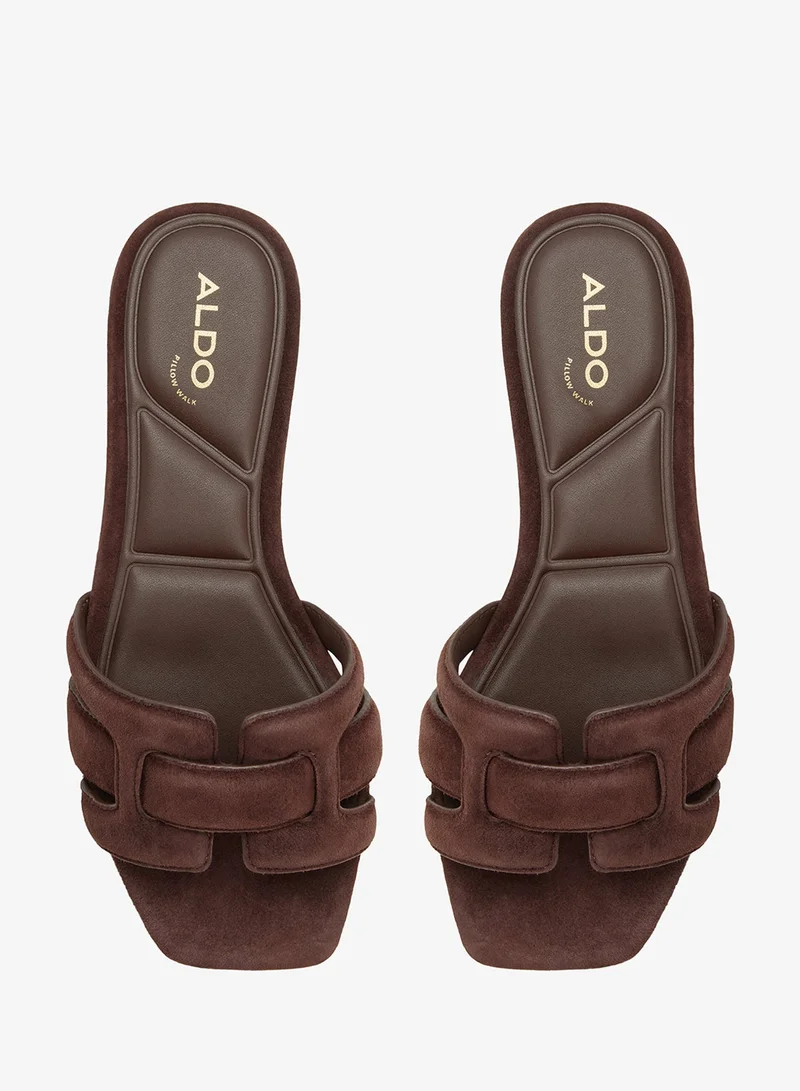 Aldo DARK BROWN Multi Strap Flat Sandals for Women | Best Price UAE