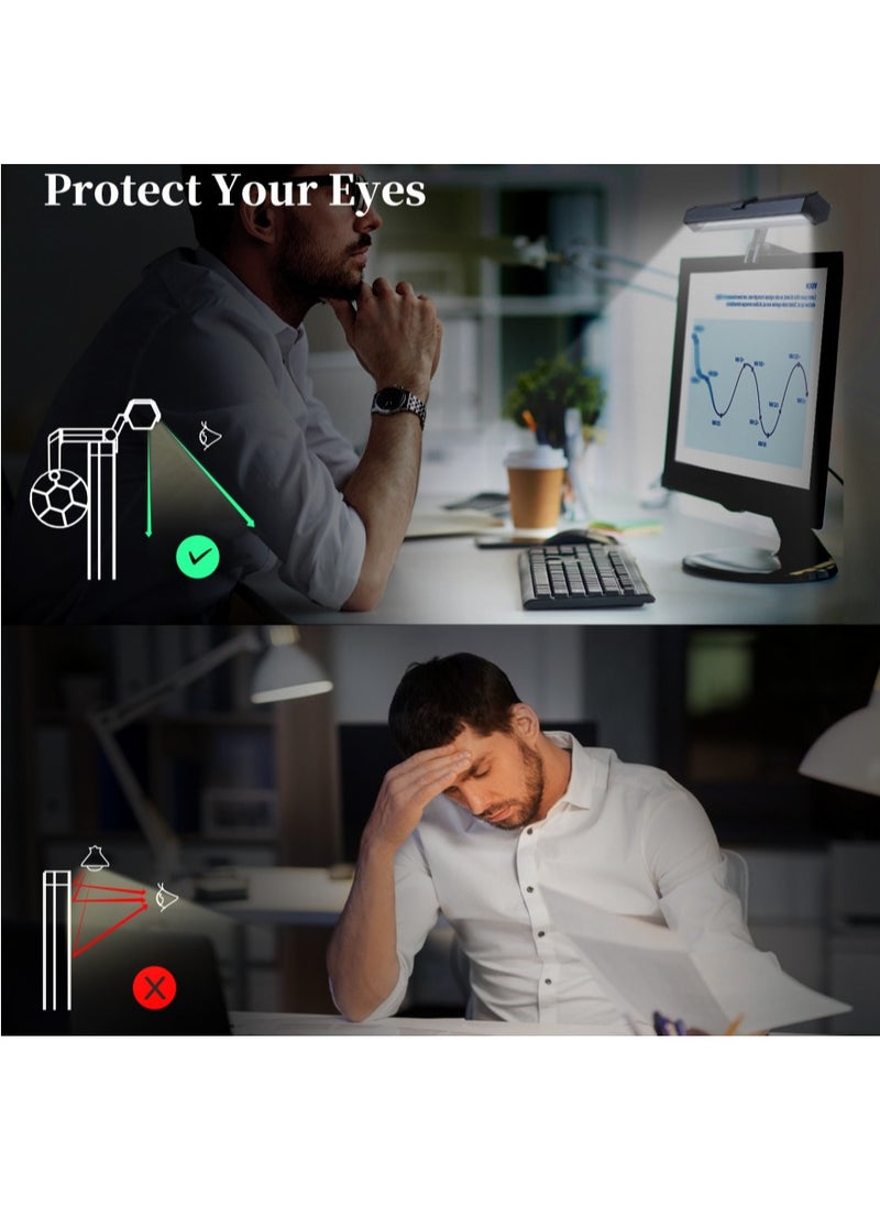 FlashHawk - Computer Monitor Lamp,Monitor Screen Light Bar with Adjustable Brightness and 3 Temperature Colors for Office/Home/Gaming/Desk - Image 1