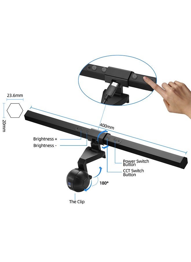 FlashHawk - Computer Monitor Lamp,Monitor Screen Light Bar with Adjustable Brightness and 3 Temperature Colors for Office/Home/Gaming/Desk - Image 1