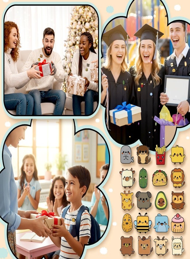 تونديامو مجموعة تونديمو من 60 قطعة من دبابيس التحفيز الإيجابية، دبابيس مينا مضحكة، كمية كبيرة للبالغين، بطاقة ملهمة، هدية ملهمة للموظفين وزملاء العمل، هدايا عيد الميلاد - Image 5