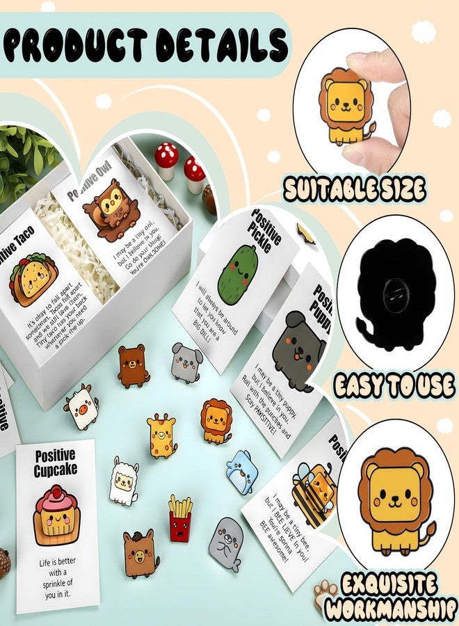 تونديامو مجموعة تونديمو من 60 قطعة من دبابيس التحفيز الإيجابية، دبابيس مينا مضحكة، كمية كبيرة للبالغين، بطاقة ملهمة، هدية ملهمة للموظفين وزملاء العمل، هدايا عيد الميلاد - Image 3