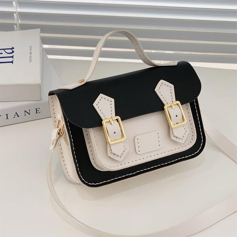 klarako DIY Crossbody Bag Making Kits, PU Leather Shoulder Bag Sewing Set with Instruction Handmade Satchel Handbag Making Kit Purse Sewing Kit for Women Handicraft Gift, 9.8x3.5x6.7 Inch(Black+White) - Image 4