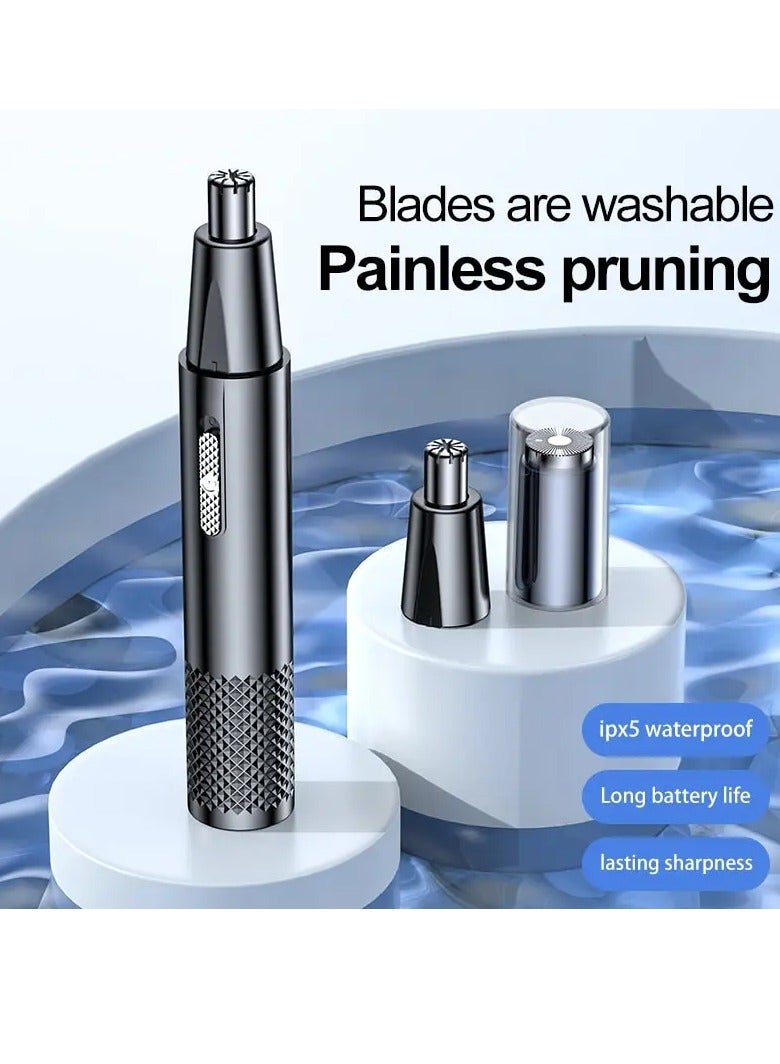 AROAQ Electric Nose Hair Clipper, Portable Waterproof Electric Men Nose Hair Trimmer, Easy To Clean Usb Charging High Quality Ear Hair Removal Machine For Eyebrow, Ear, Nose, (1pc, Black) - Image 2