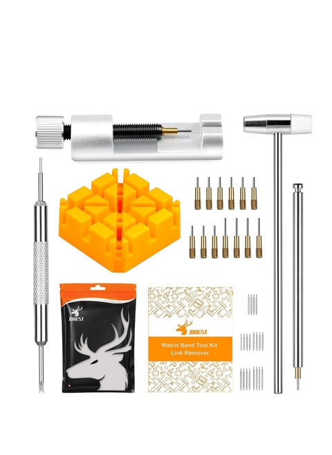 Watch Link Removal Tool, Watch Band Tool Kit, Repair Kit for Watch Bracelet Adjustment and Replacement and Resizing, With User Manual, Watch Link Remover, 20PCS Spring Bars, 13PCS Spare Needle