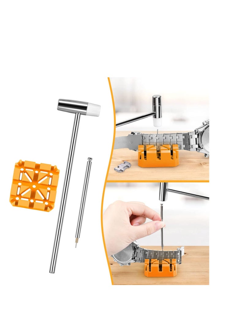 Watch Link Removal Tool, Watch Band Tool Kit, Repair Kit for Watch Bracelet Adjustment and Replacement and Resizing, With User Manual, Watch Link Remover, 20PCS Spring Bars, 13PCS Spare Needle