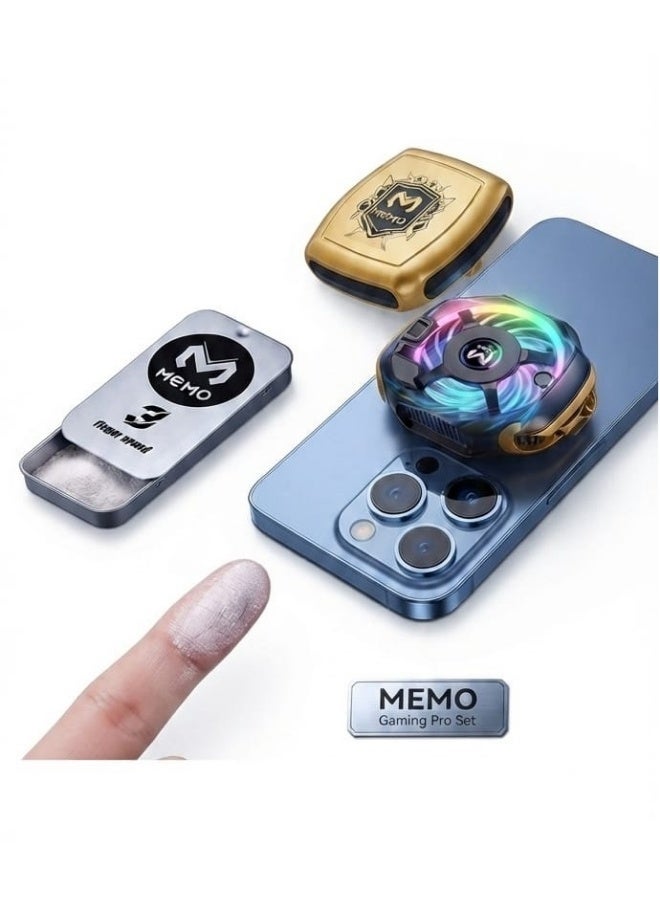 Memo CX12 Mobile Cooler with Digital Display and RGB Lighting +Finger Powder - Image 1