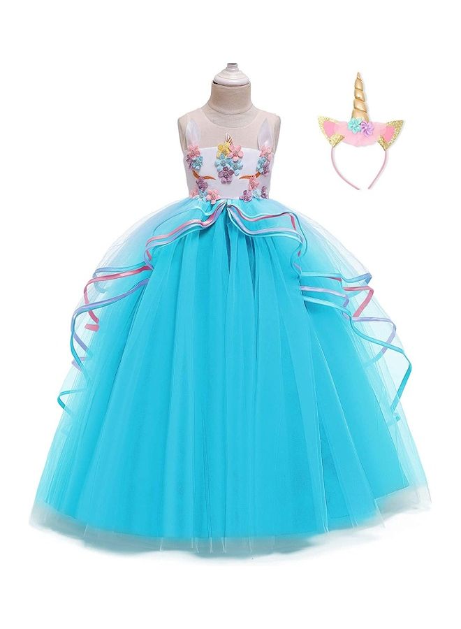 NIBEMINENT Princess Party Dress With Headband 120cm - Image 3