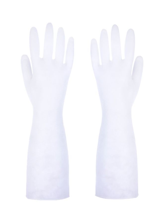 NIBEMINENT Pair Of Rubber Gloves White M  - Image 1
