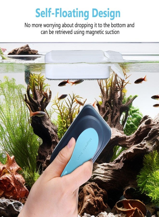 fishkeeper Aquarium Magnetic Glass Cleaner, Fish Tank Algae Magnet Cleaning Tool with Algae Scraper for Glass Aquariums Tank, Floating Scrubber Brush, 2 Detachable Scrapers, Large - Image 4