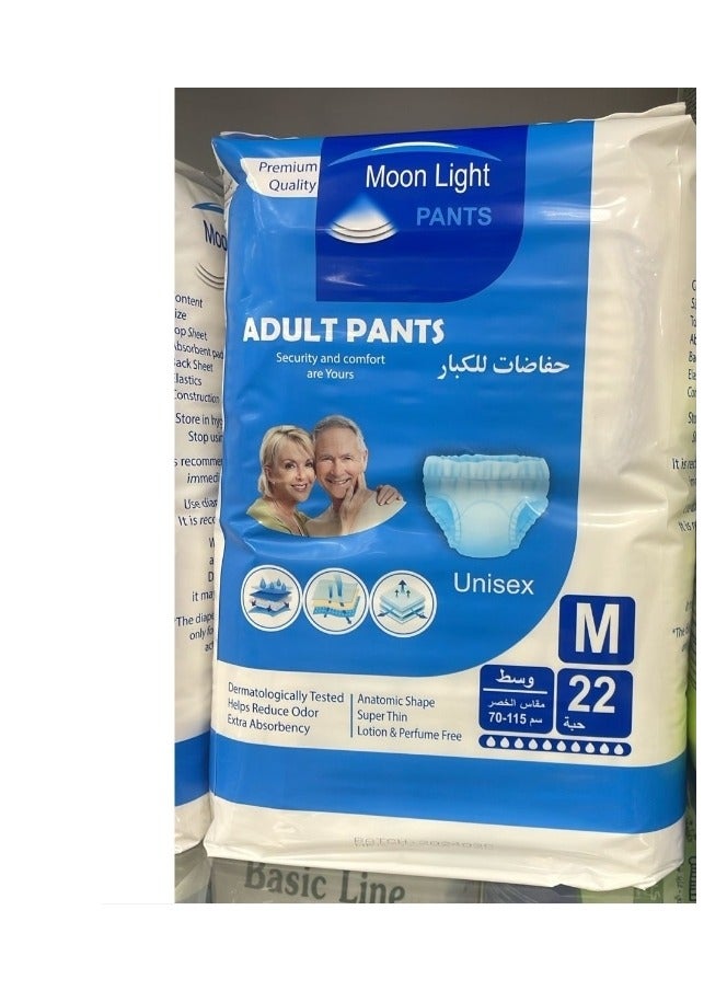 Moon light Premium Adult Diapers, Medium Size (Pack of 22 Diapers) - Image 1