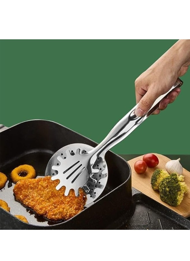Happy Home Stainless Steel Big Tongs BBQ Food Pasta Strainer Meat Salad Kitchen Tool Accessory Utensils  - Image 4