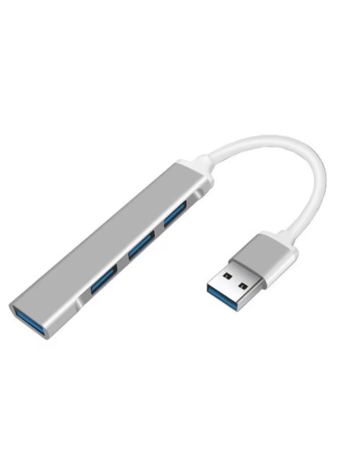 Portable USB Hub Splitter, Mini Multi-Port Expander for Desktop, Laptop, Phone, USB, Type-C, 4 Port Adapter
