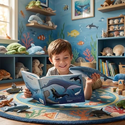 Gemini&Genius GeminiGenius Blue Whale Sea Animal Action Figure Ocean Shark Whale Model Toy Educational Role Play Swim Beach Bath and Collectors for Kids - Image 5