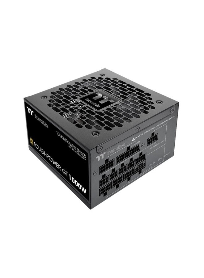 Toughpower GT 1000W Power Supply, ATX 3.1, PCIe 5.1 Ready, 80 PLUS Gold, Fully Modular, Native 12VHPWR Cable (600W), Single +12V Rail (70.8A), 120mm Hydraulic Bearing Fan, Smart Zero Fan, DC-to-DC Design, Active PFC, Black | PS-TPT-1000FNFAGK-3
